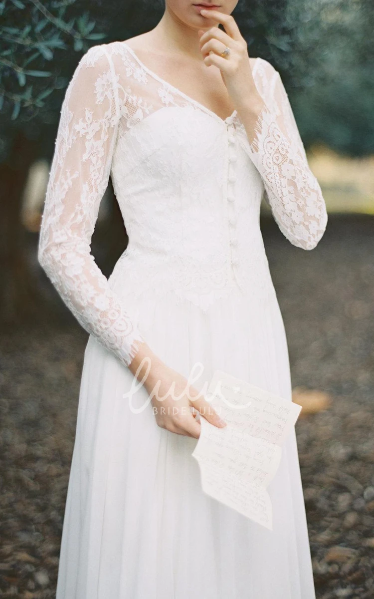 Boho Lace Topper Dress with Long Sleeves Simple and Elegant