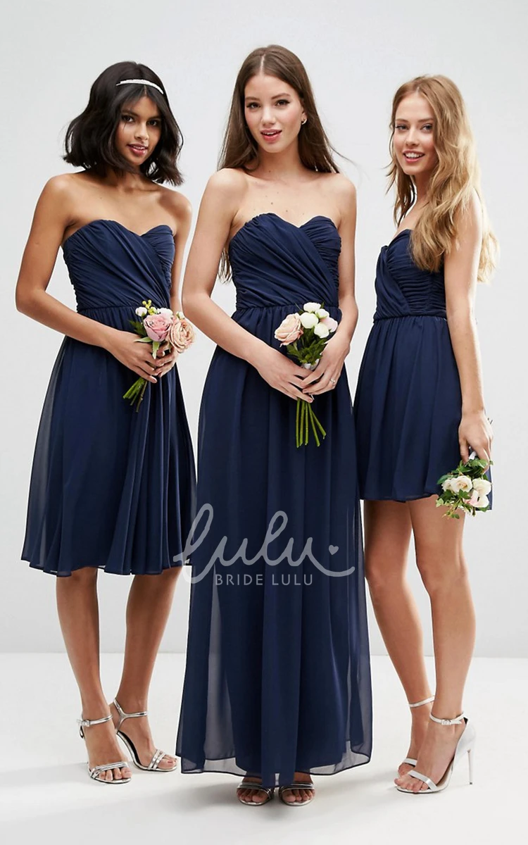 A-Line Sweetheart Chiffon Bridesmaid Dress Floor-Length Criss-Cross Classy