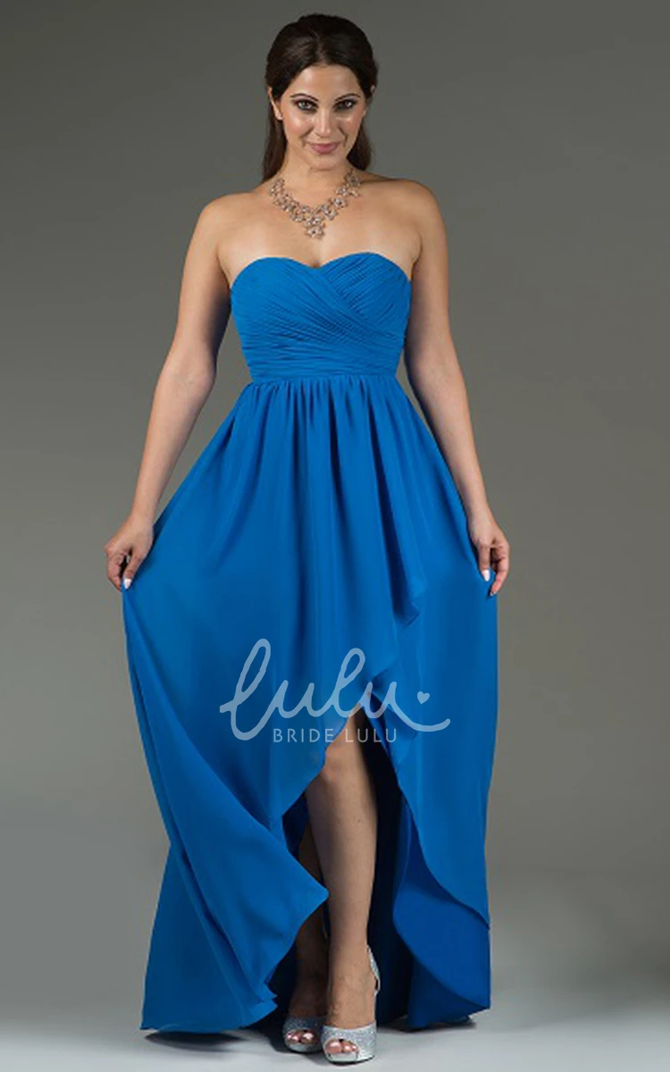 A-Line Chiffon Bridesmaid Dress with Side Split and Sweetheart Neckline