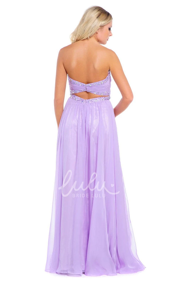 Beaded Sweetheart Chiffon Sleeveless Prom Dress Elegant Women's Dress