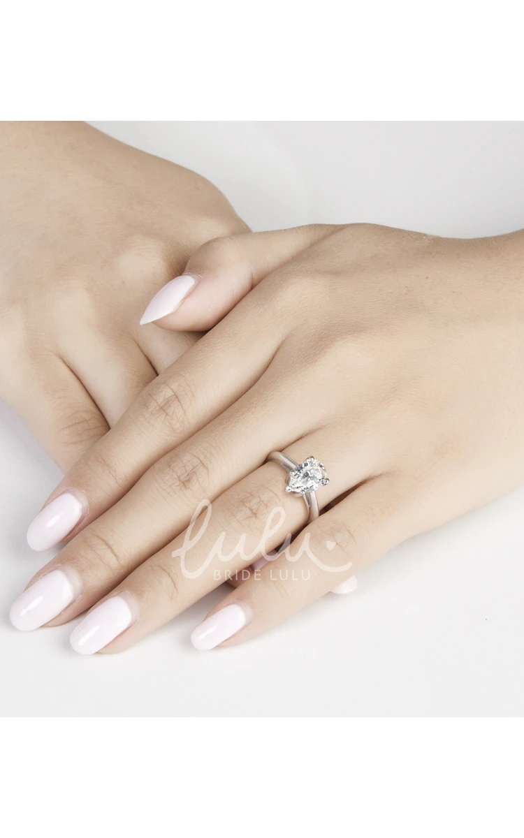 Teardrop Pear Cut 925 Sterling Silver Wedding Engagement Rings