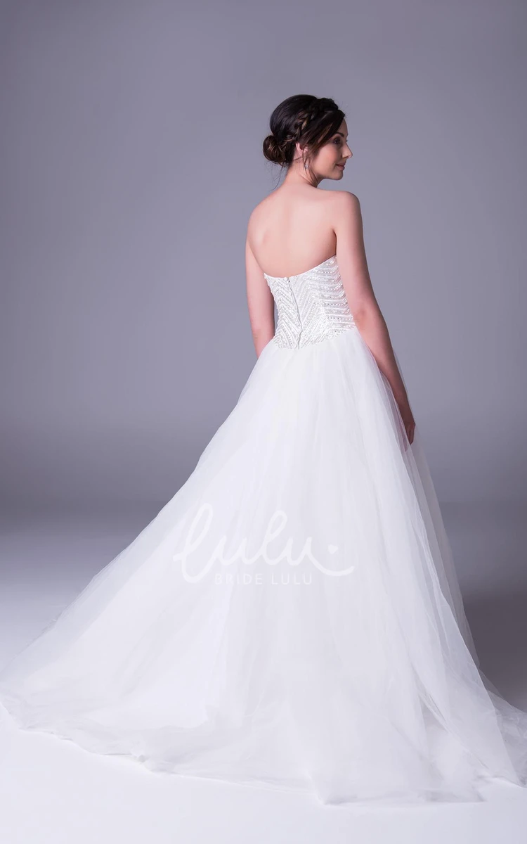 Beaded Sweetheart A-Line Tulle Wedding Dress