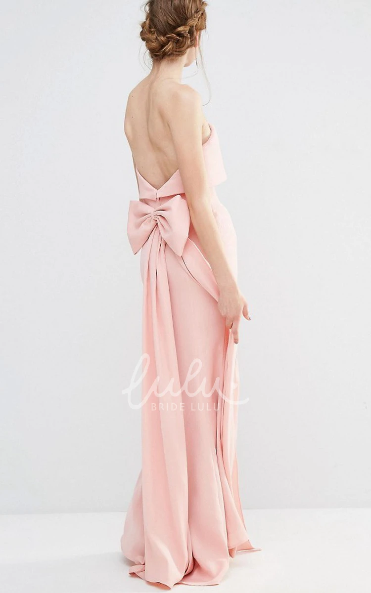 Strapless Chiffon Bridesmaid Dress with Backless Design Elegant Style