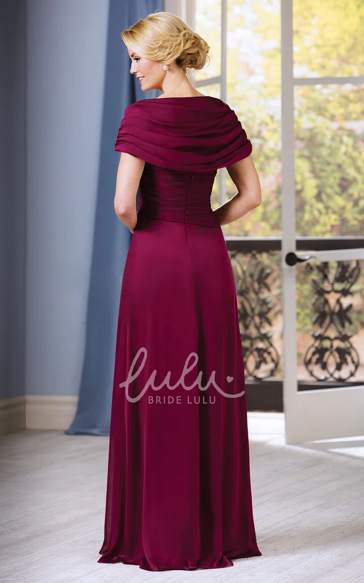 Ruched Short-Sleeved A-Line Bridesmaid Dress with Beadings