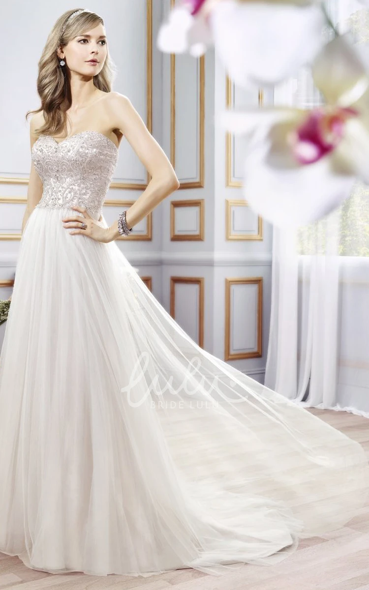 Sweetheart Tulle Sheath Wedding Dress with Pleats and Beading Embellishments