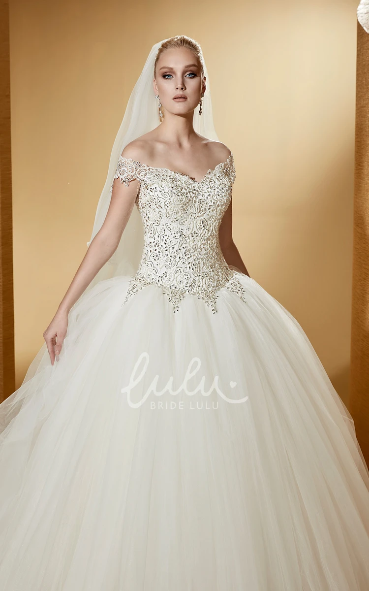 Royal Ball Gown with Beaded Bodice Sweetheart Neckline and Lace-Up Back