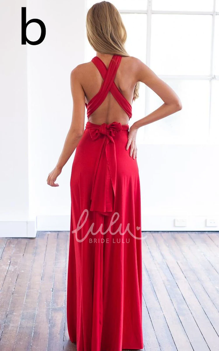 Red A-Line Prom Dress Sleeveless and Floor-Length