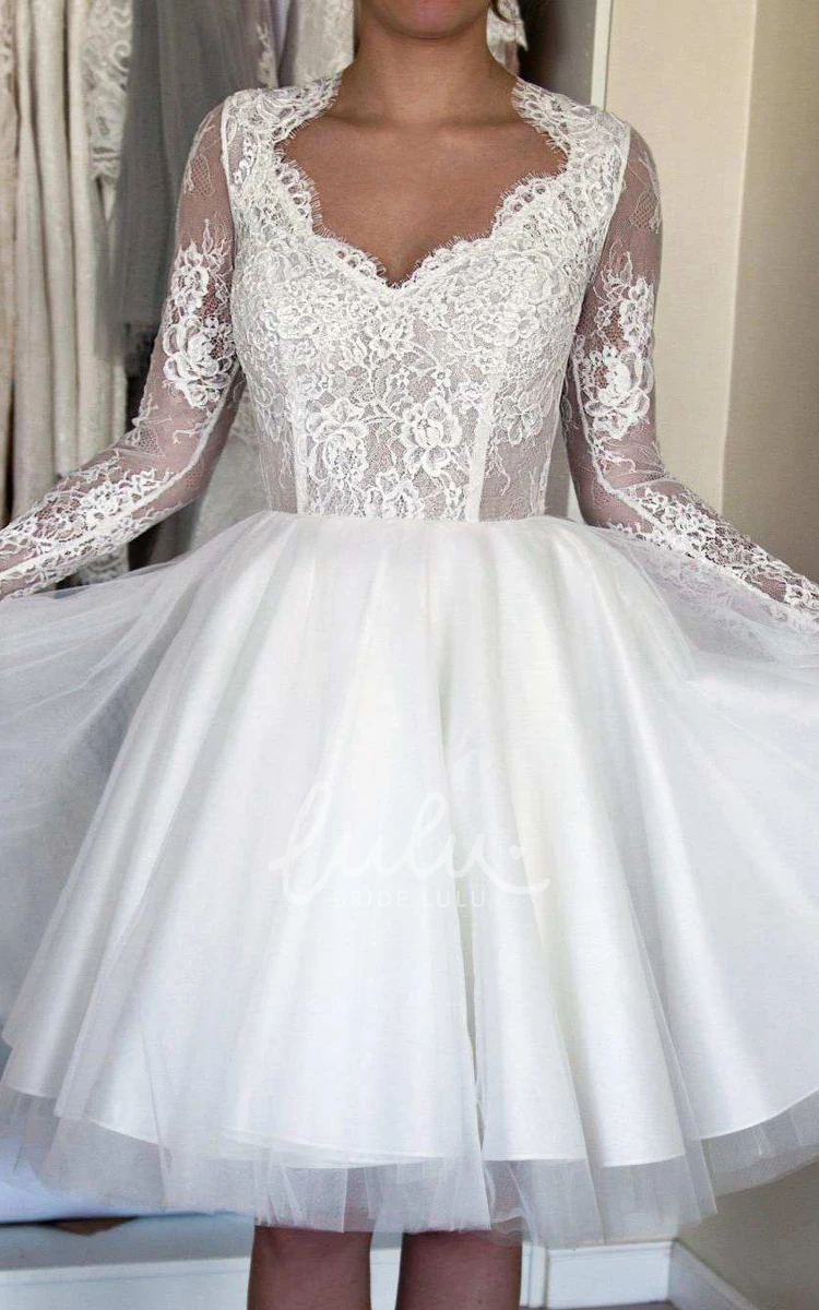 Tulle Satin Lace Ball Gown Wedding Dress with Illusion Sleeves