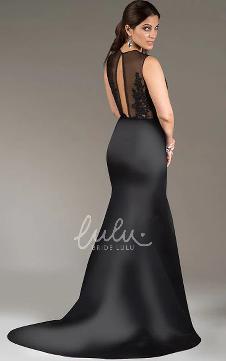 Sleeveless Satin Long Mother Of The Bride Dress With Applique Modern Formal Dress