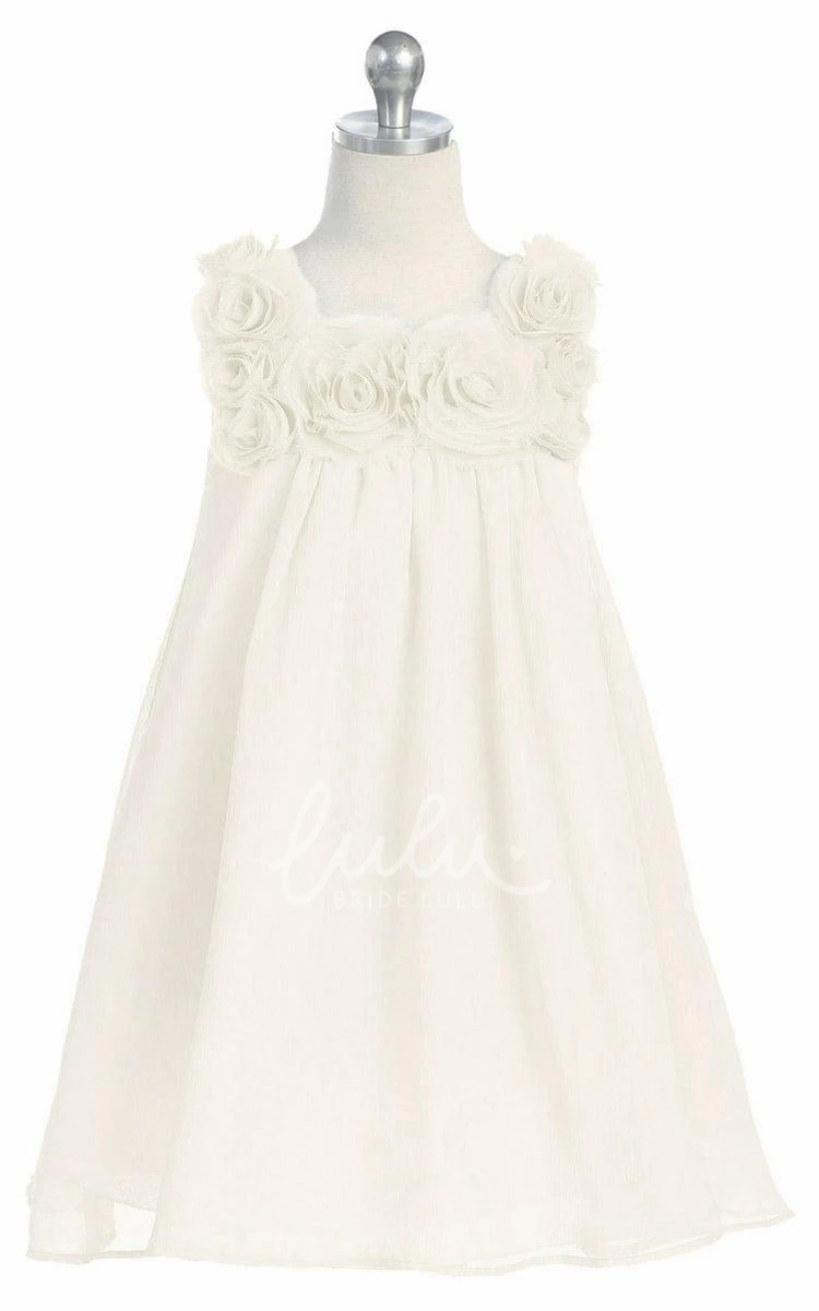 Knee-Length Sleeveless Chiffon Flower Girl Dress Casual and Chic