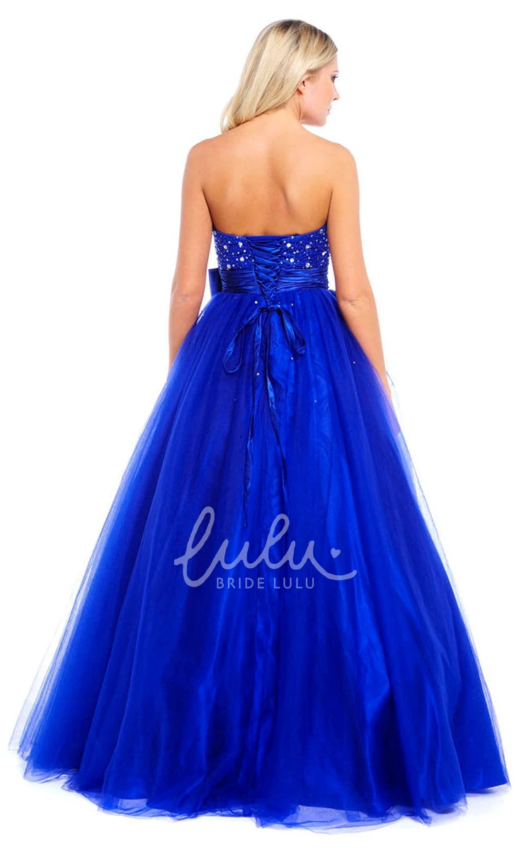 Sweetheart Tulle Prom Dress with Beading Sleeveless Ball Gown