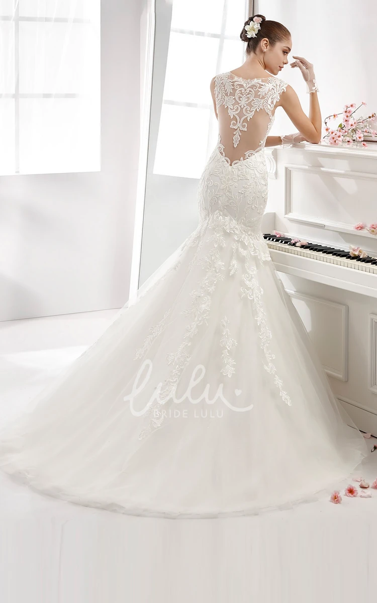 Mermaid Wedding Dress with Sweetheart Neckline and Illusive Lace Straps