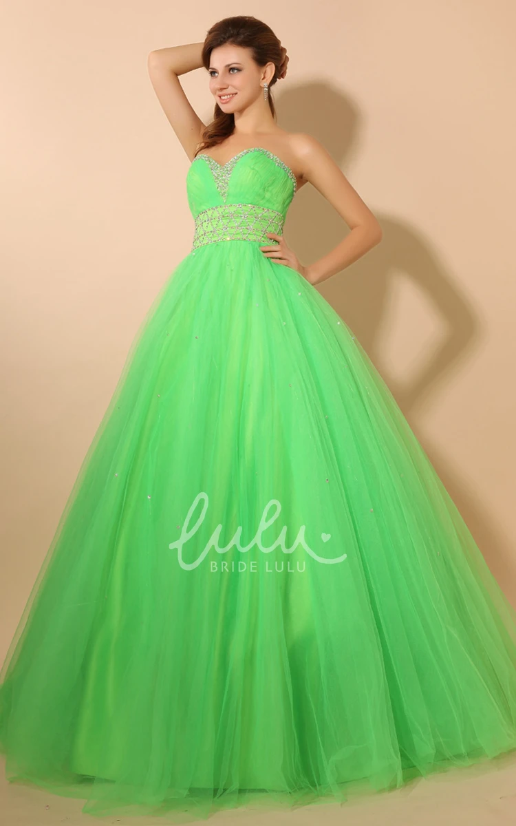 Soft Tulle Princess Prom Dress with Jacket and Beading Empire Ball Gown