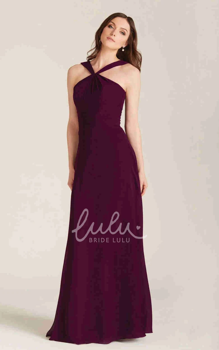 Chiffon Ruched Sleeveless Bridesmaid Dress Elegant Bridesmaid Dress