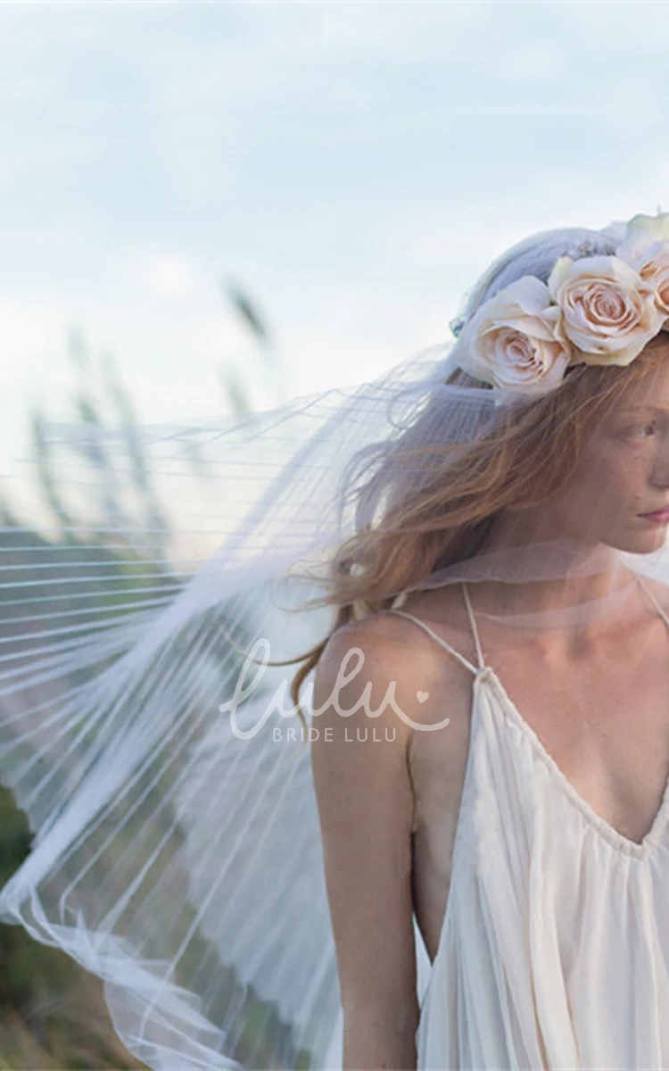 Soft Pleated Wedding Veil Classic Bridal Headpiece