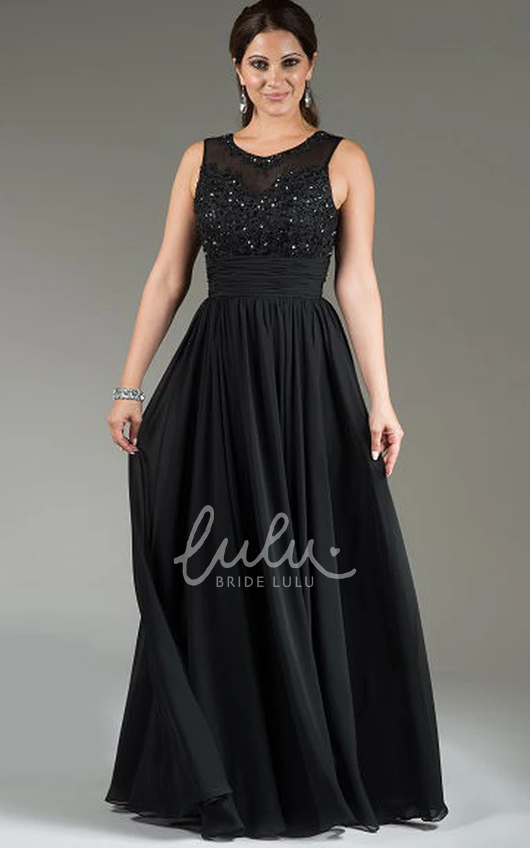 Applique Top Chiffon Long Mother Of The Bride Dress With Crystal Details Unique Formal Dress