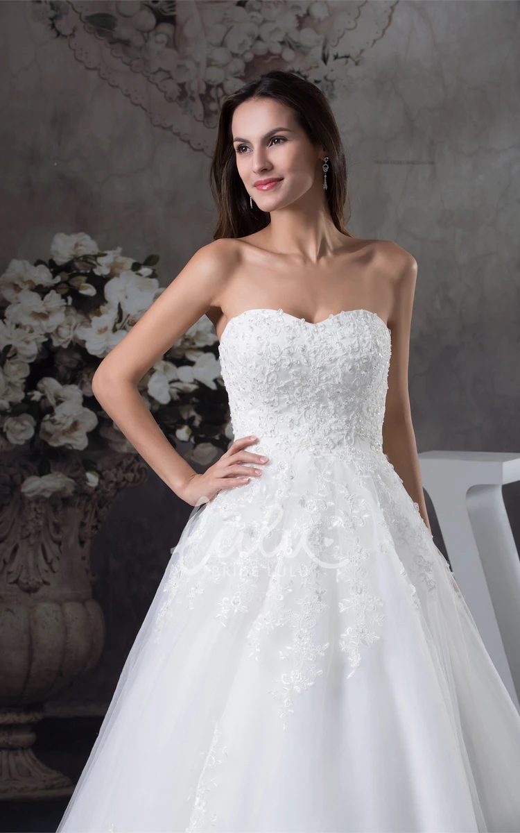 Tulle Ball Gown Wedding Dress with Appliques Sweetheart A-Line