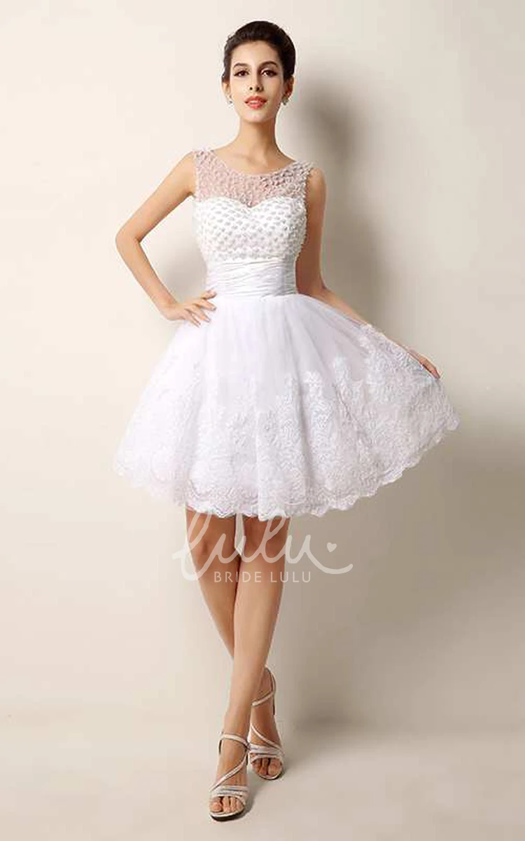 Ruched Lace Strapless Formal Dress with Scoop Neck