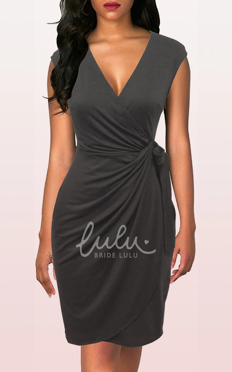 Jersey Sheath Dress Short Sleeve Casual Sexy Draped Ruched