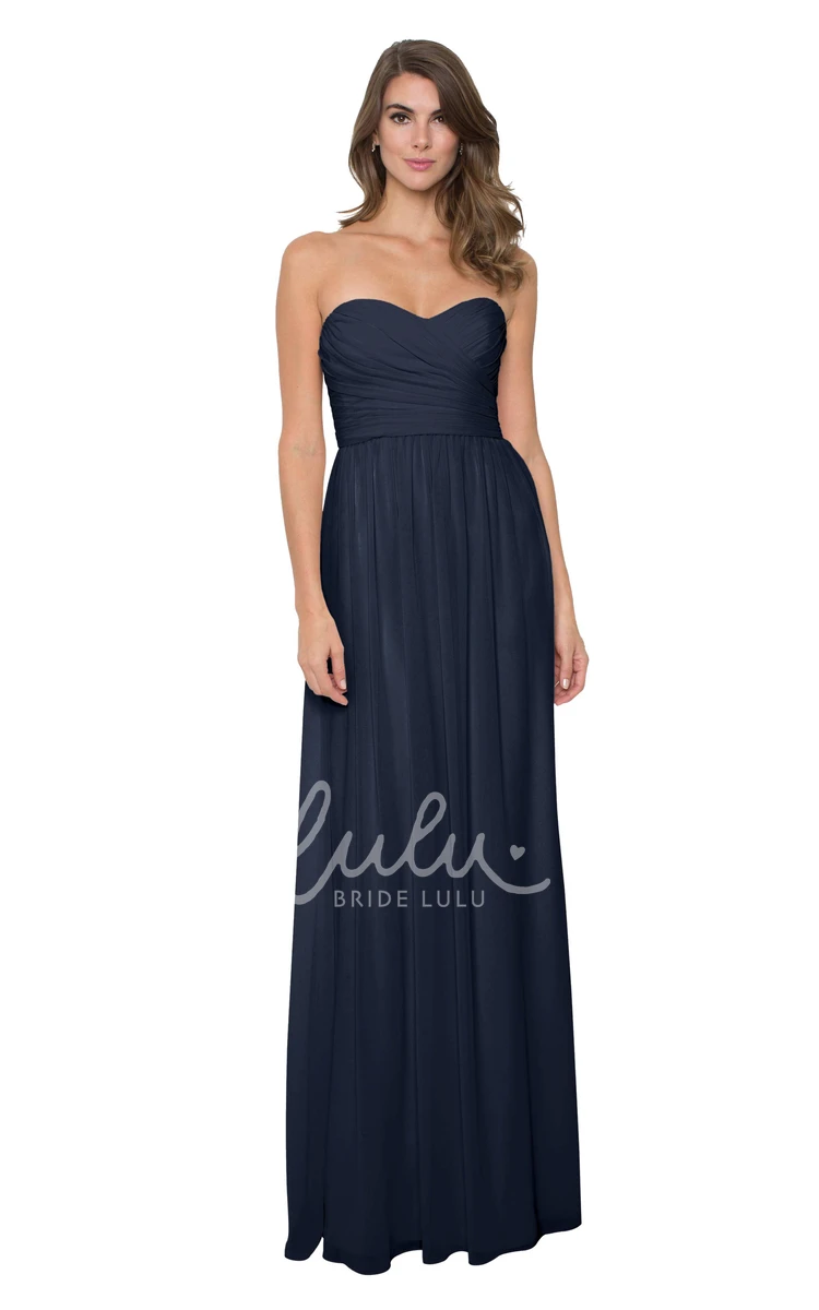 Sweetheart Chiffon Bridesmaid Dress with Criss-Cross Sleeveless & Multi-Color Convertible