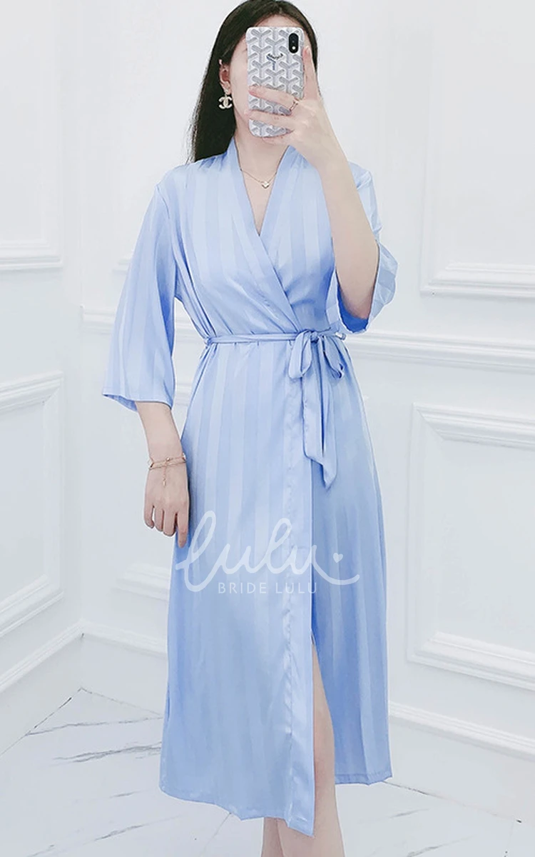 Stripes Bride Bridesmaid Half Sleeved Robe