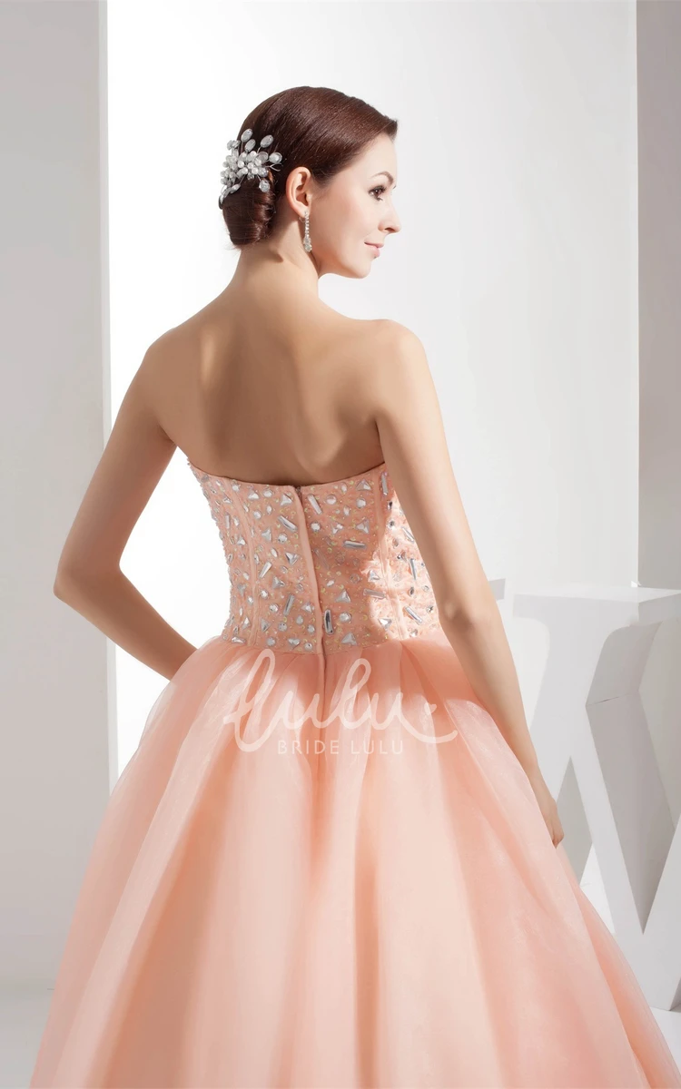 Tulle Ball Gown Prom Dress with Beading Sleeveless Sweetheart Style