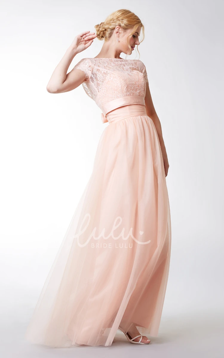 Tulle Bridesmaid Dress with Long Sweetheart Neckline and Jacket
