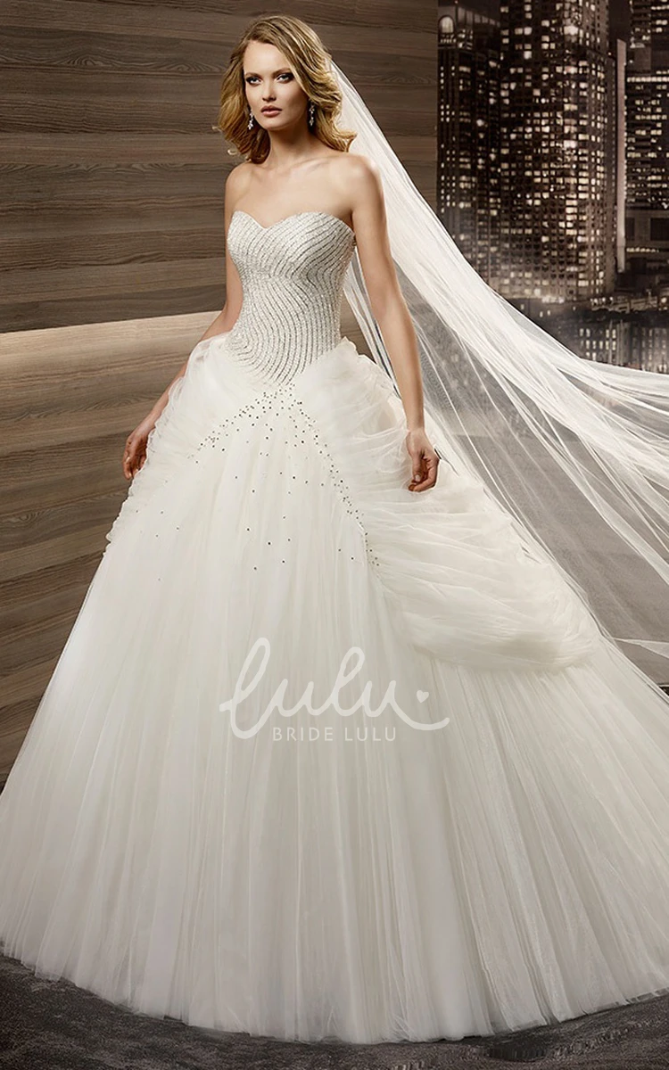 Puffy Sweetheart A-line Wedding Dress with Beaded Details