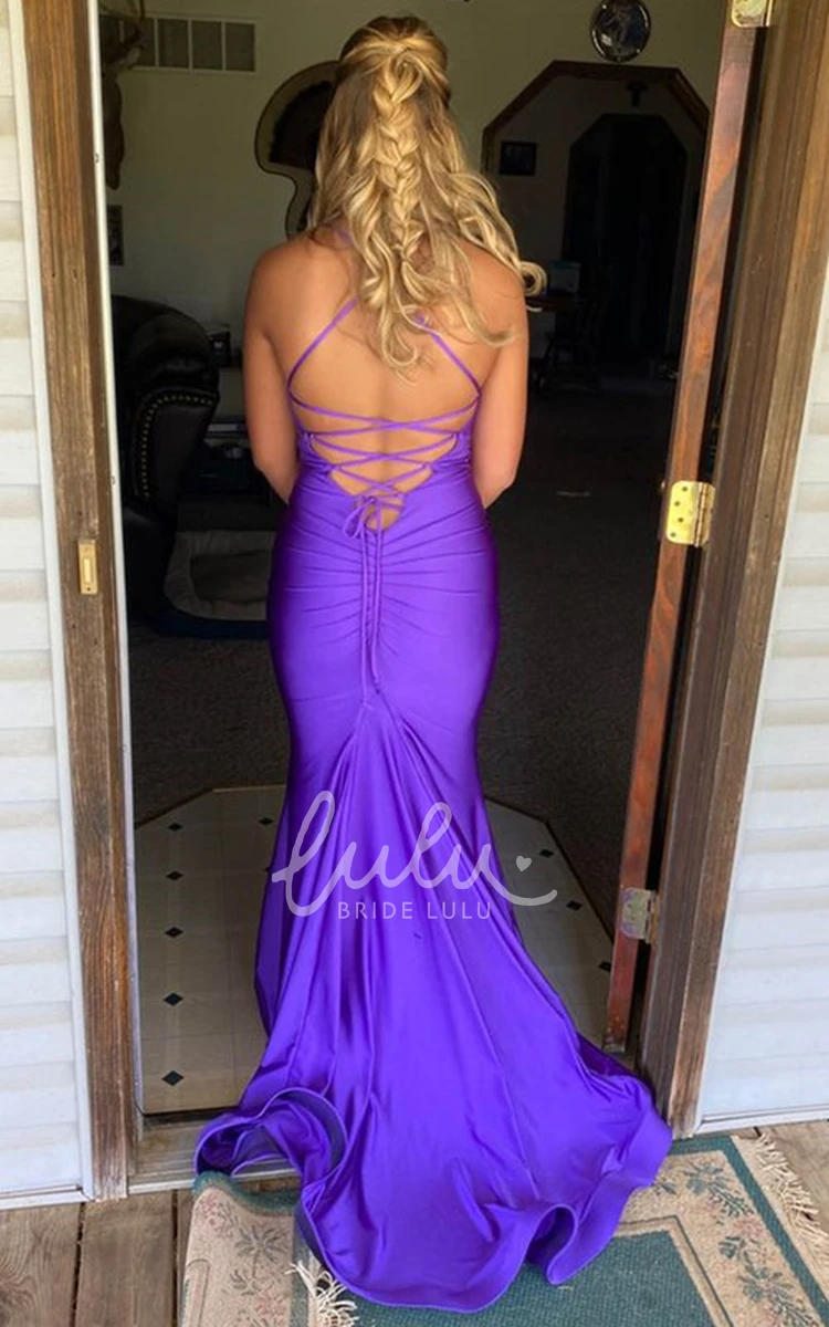 Mermaid Satin Prom Dress with Spaghetti Straps Simple & Elegant