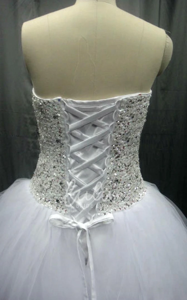 Sweetheart Tulle Ball Gown Wedding Dress Corset Back Style