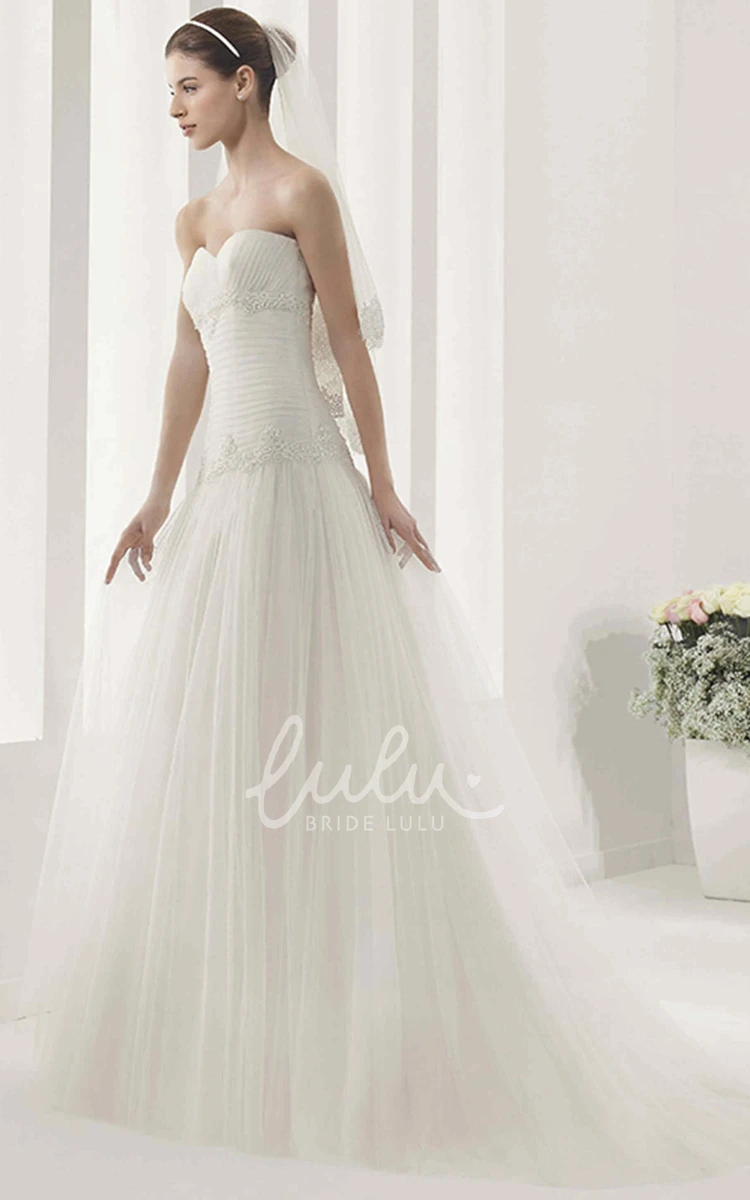 A-Line Tulle Gown with High-Neck Lace Top Classic Prom Dress