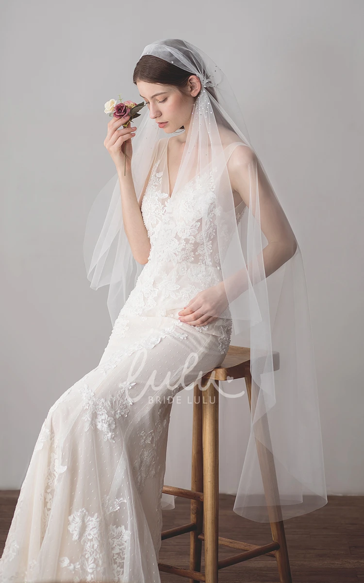 Original Beautiful White Fingertip Bridal Veil