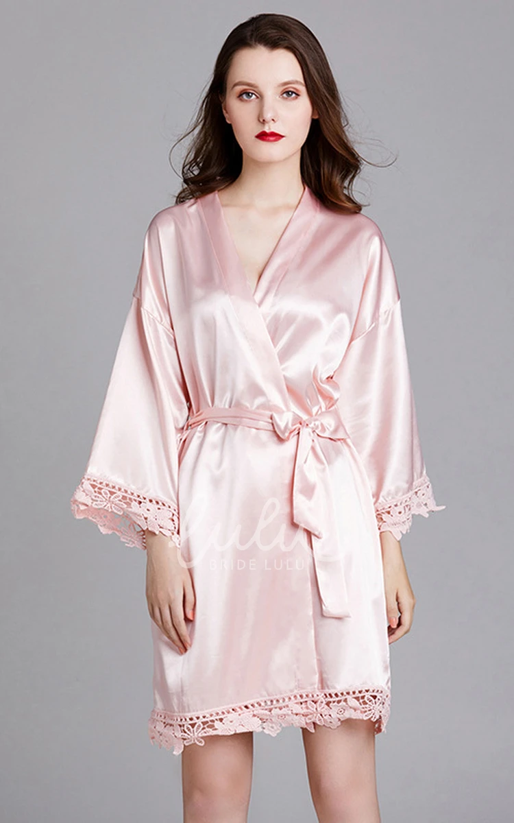 Laced Plain Bride Bridesmaid Robe