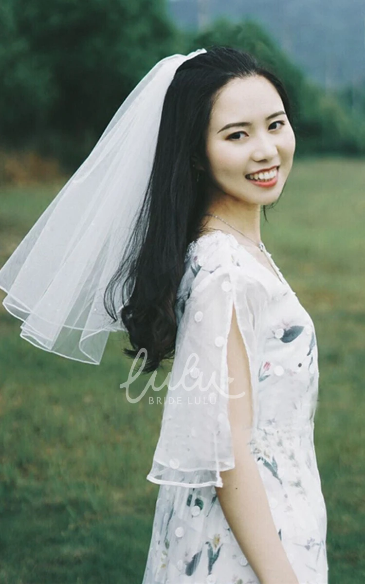 Short Pearl Veil for New Bride Korean Style