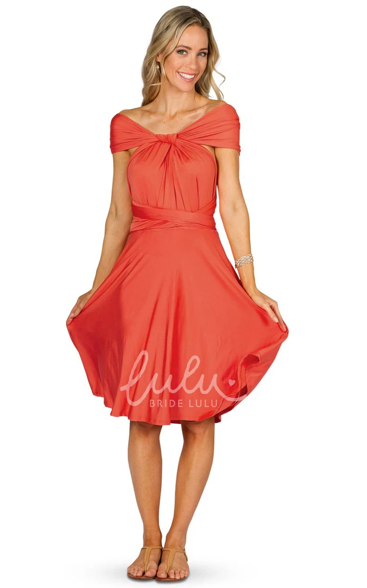 Halter Knee-Length Sleeveless Chiffon Bridesmaid Dress with Ruching