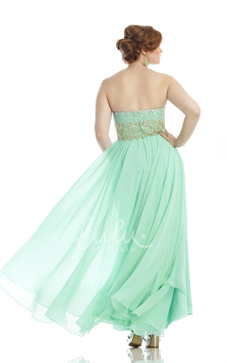 A-line Chiffon Beaded Pleated Bridesmaid Dress