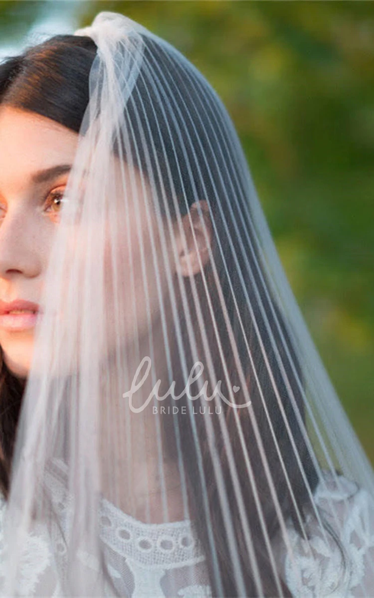 Soft Pleated Wedding Veil Classic Bridal Headpiece