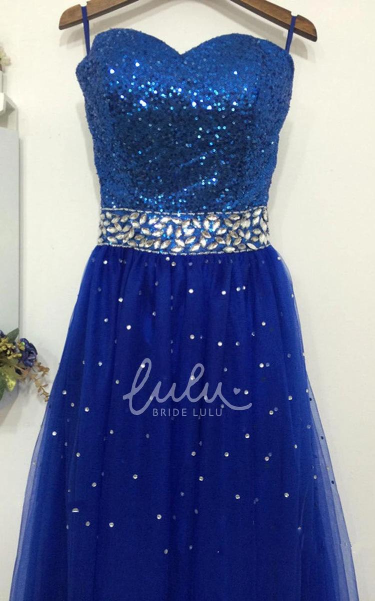 Sweetheart A-line Tulle Dress with Sequins and Beading