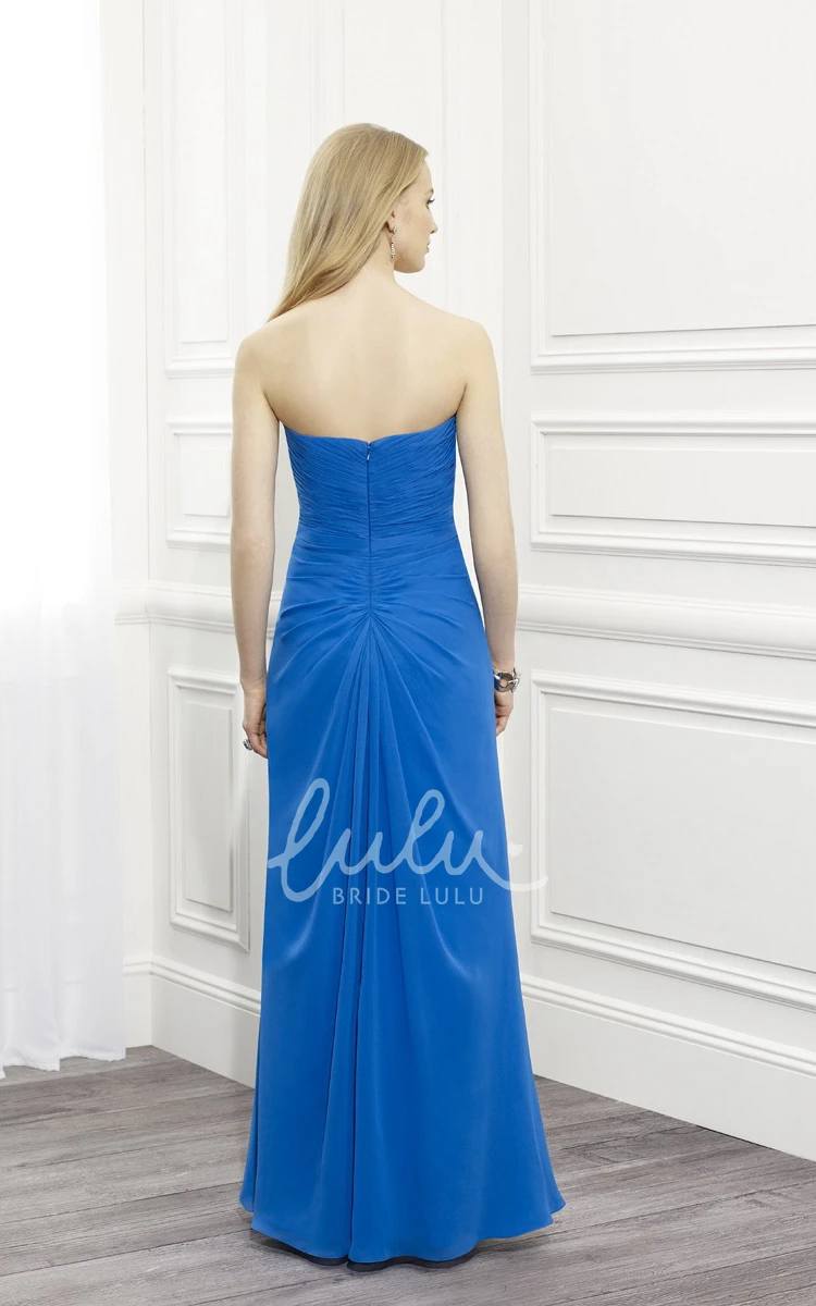 Strapless Ruched Chiffon Mother Of The Bride Dress with Beading and Cape Classy Bridesmaid Dress