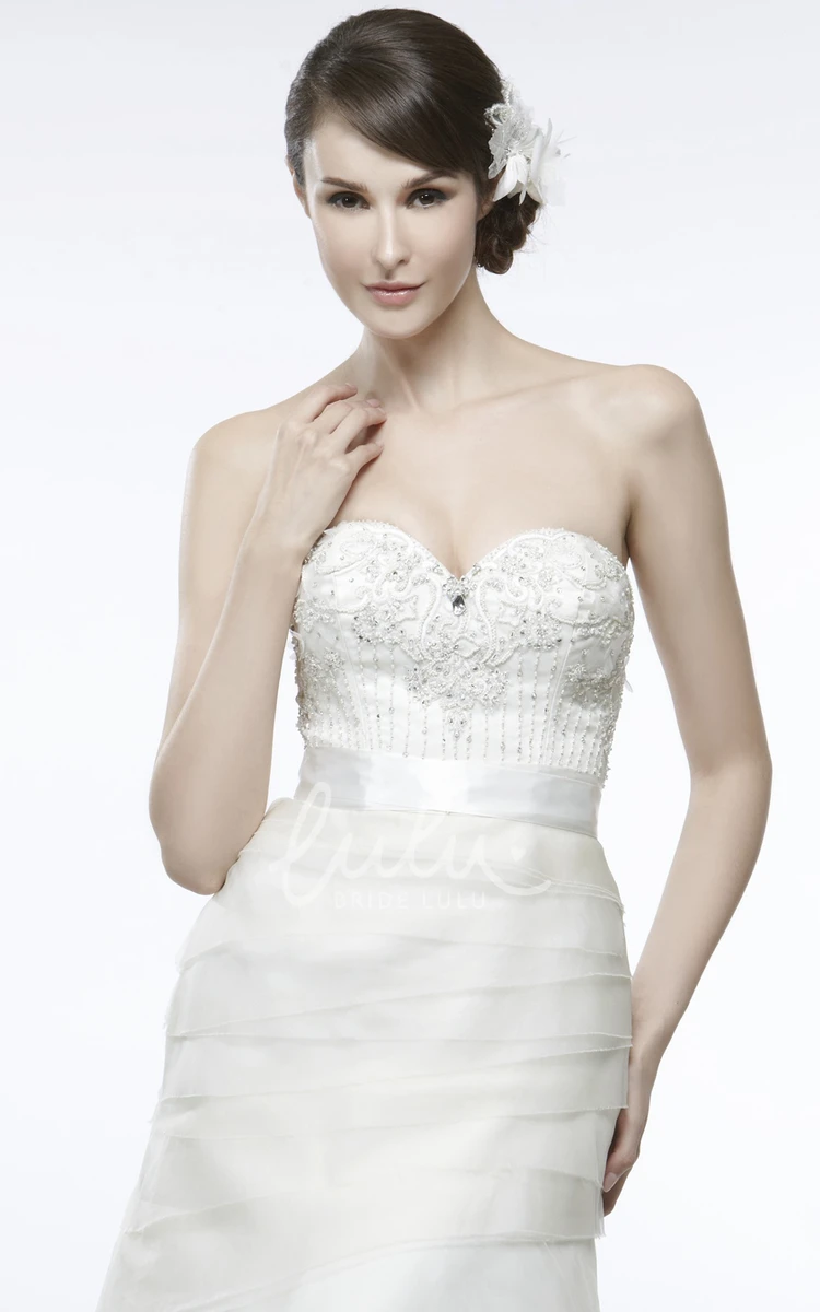 Sleeveless Sweetheart Beaded Tulle Wedding Dress A-Line