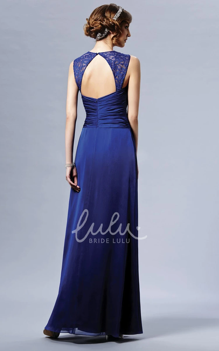 Crisscross Ruched Taffeta Gown with Keyhole Back Modern Bridesmaid Dress