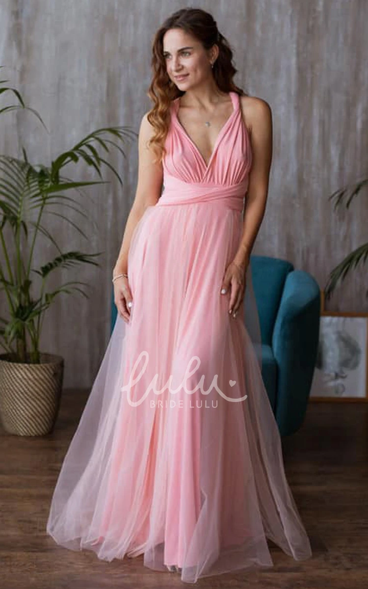 Convertible V-neck Jersey Bridesmaid Dress Modern & Elegant