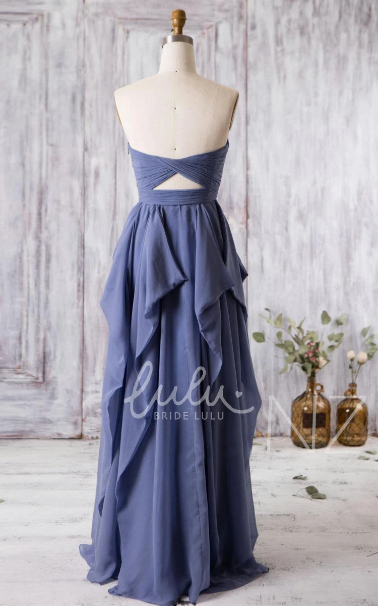 Empire Chiffon Formal Dress with Sweetheart Neckline and Ruffles