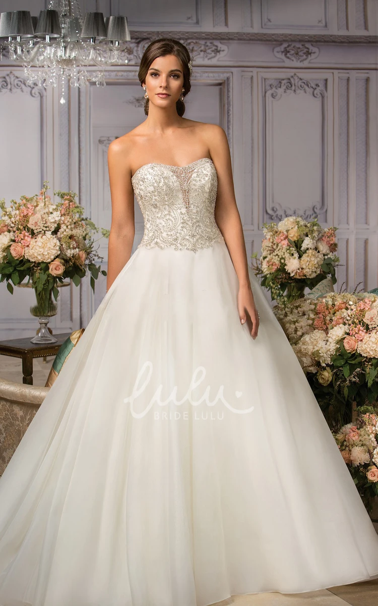 Crystal Ballgown with Strapless A-Line and Ruffles