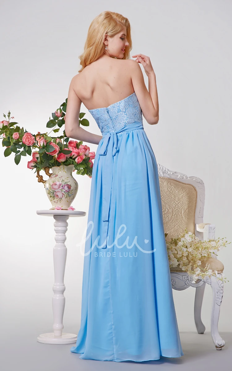 Backless A-line Chiffon and Lace Dress with Bow Perfect for Prom