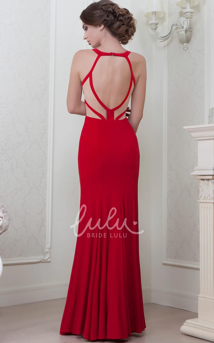 V-Neck Sleeveless Floor-Length Sheath Bridesmaid Dress