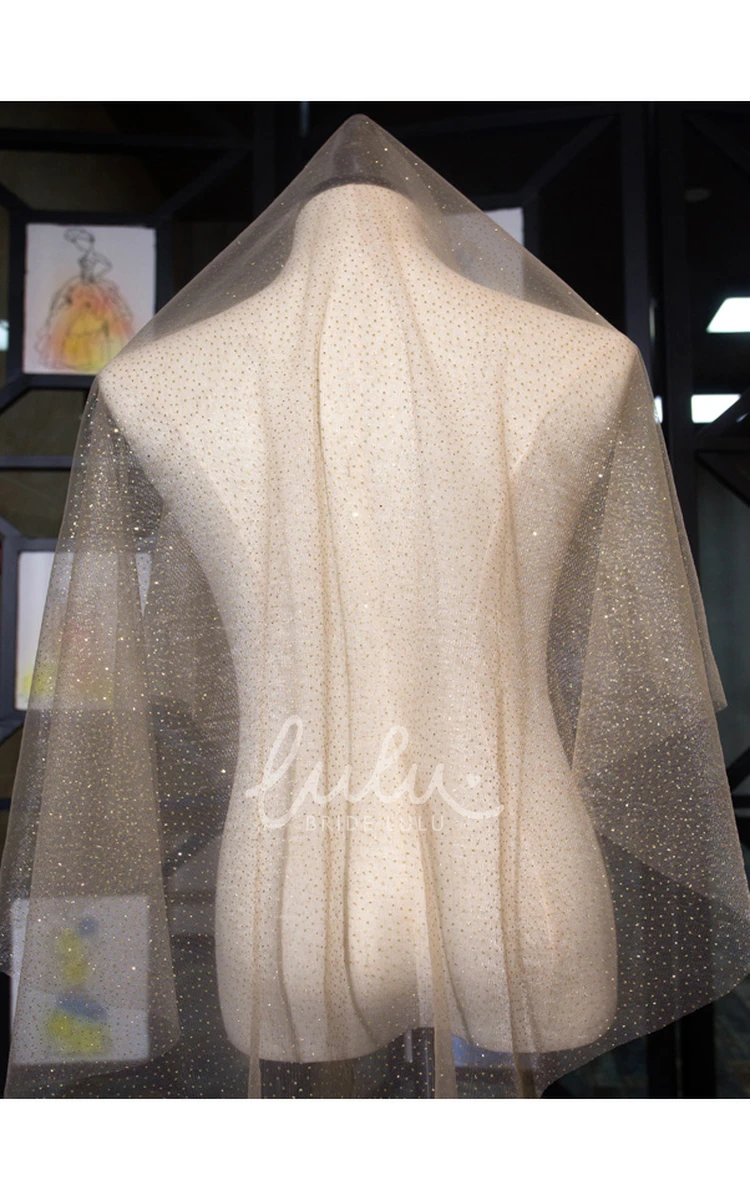 Fingertip Wedding Dress Veil Bright Flashing and Elegant