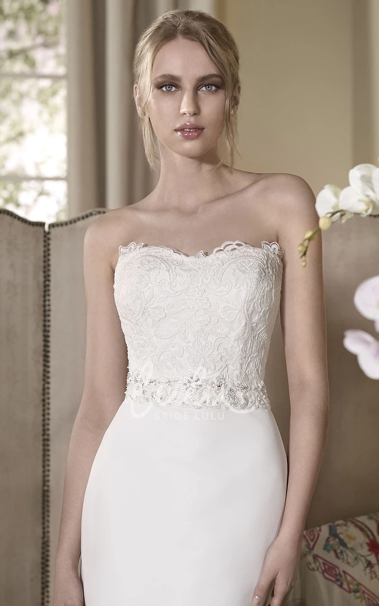 Off-The-Shoulder Peplum Wedding Dress with Half-Sleeves and Lace