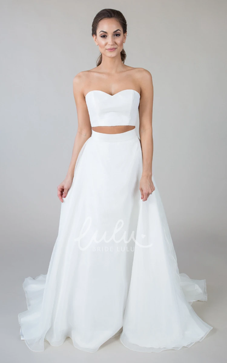 Chiffon Sweetheart Floor-Length Wedding Dress with Zipper