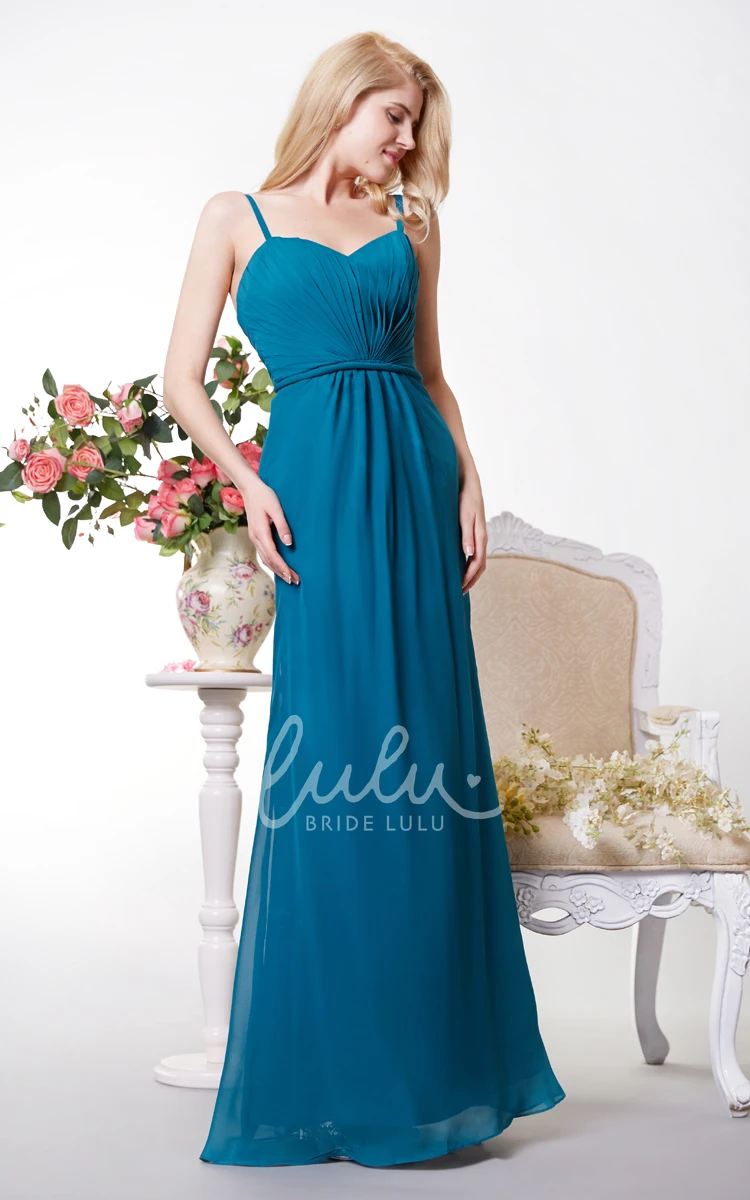 A-line Chiffon Bridesmaid Dress with Spaghetti Straps and Open Back Sexy & Flowy